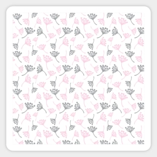 Grey and pink dandelion flowers Sticker